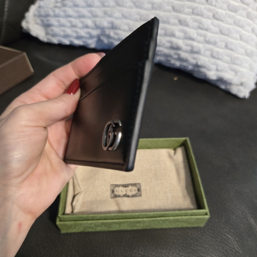 SOLD! Gucci GG Marmont Card Case Black LIKE NEW - Picture 3 of 7